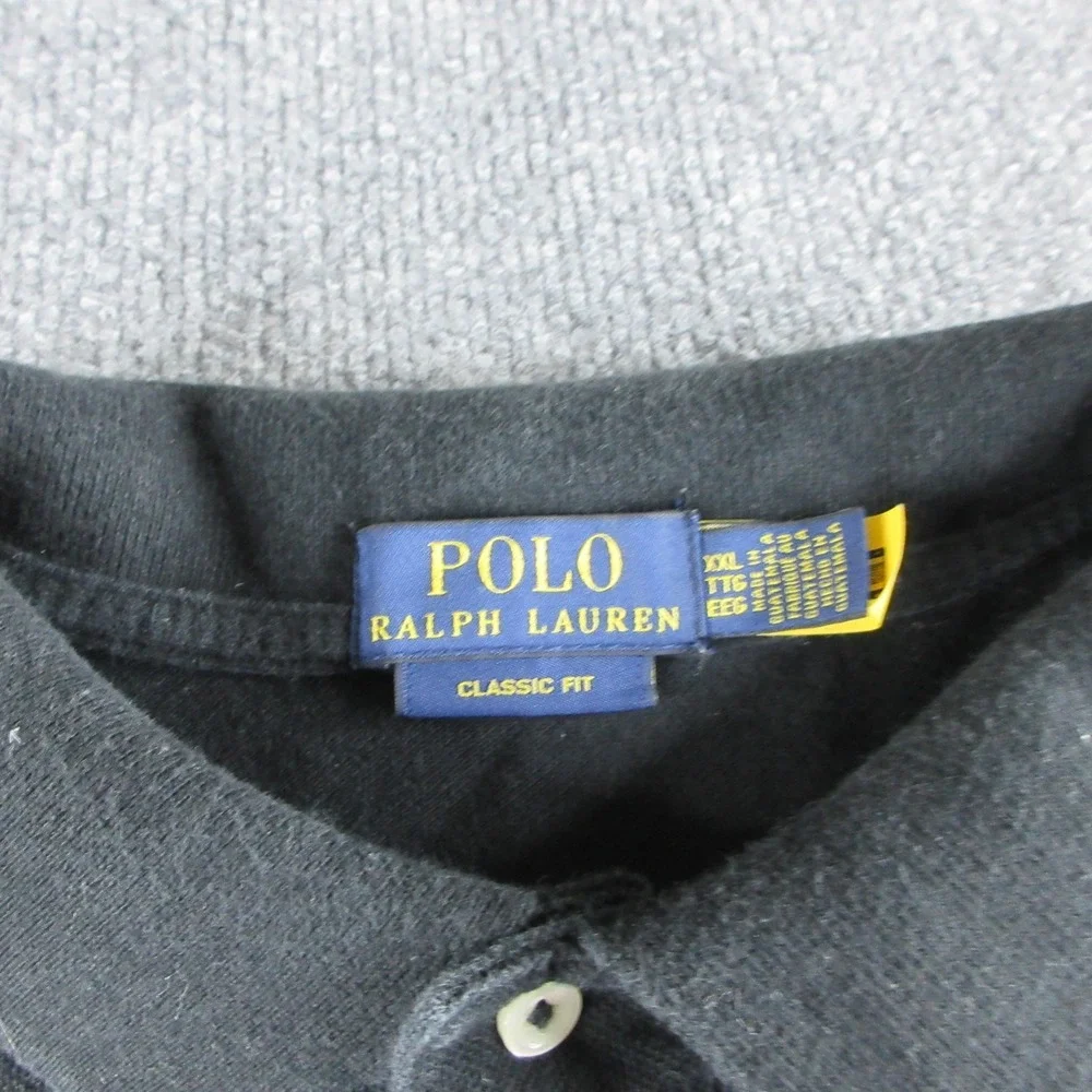Polo Ralph Lauren Polo Shirt Mens 2XL Black Classic Fit Short Sleeve Cotton
